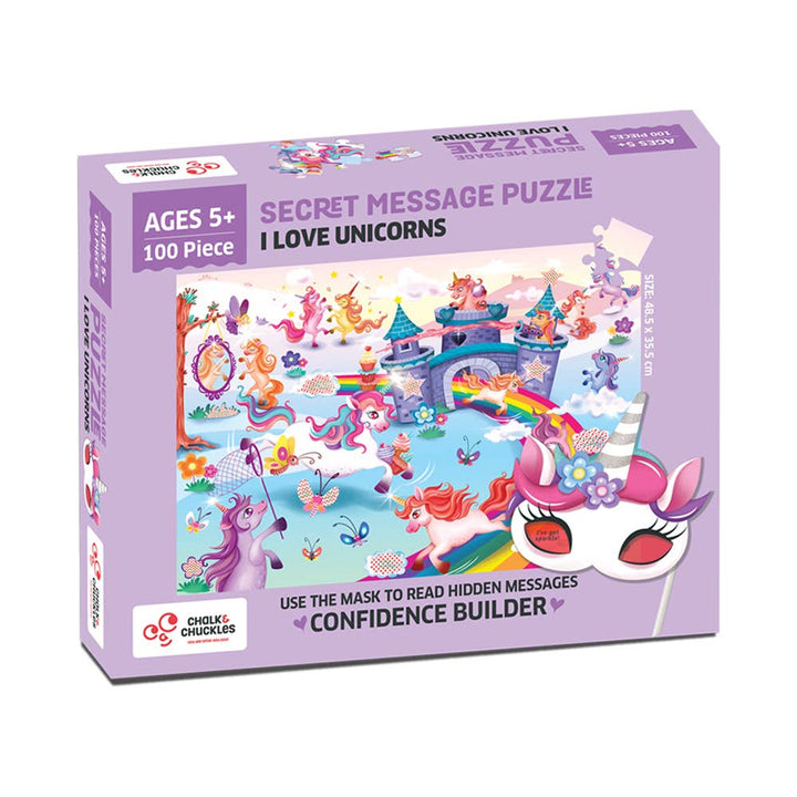 I Love Unicorns 100 Piece Jigsaw Puzzle Secret Message Puzzle