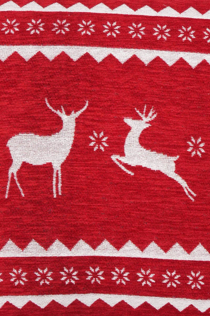 Jacquard Woven Cushion with Filler 24"x24" Reindeer