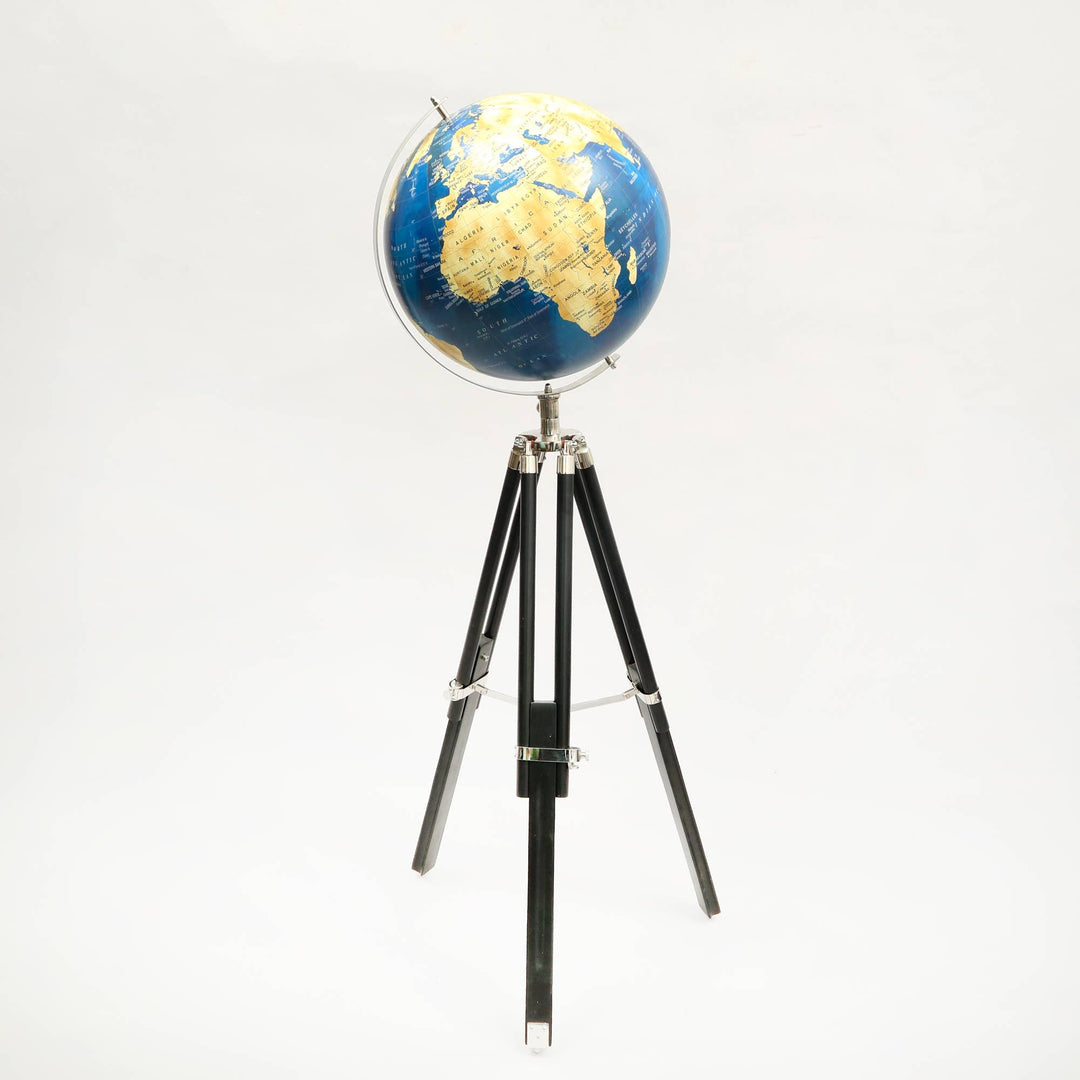 Decorative Globe on Aluminum Tripod Stand - 51"(H)