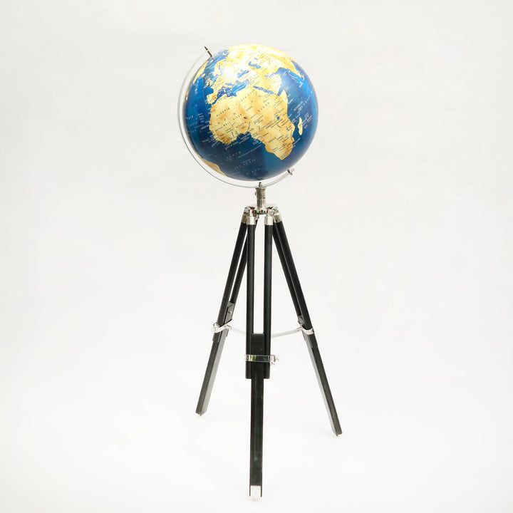 Decorative Globe on Aluminum Tripod Stand - 51"(H)