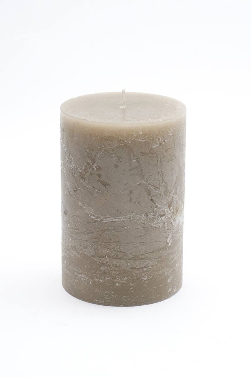 Rustic Pillar Candle Light Beige