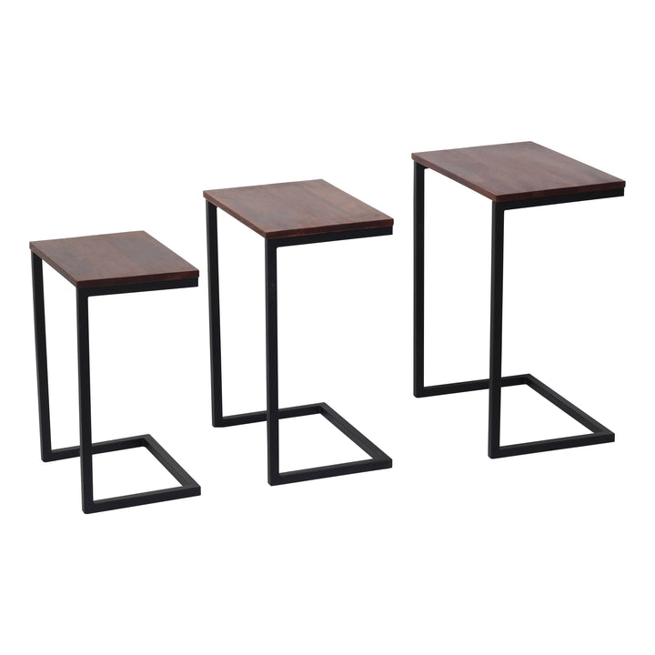 Nesting Table Set of 3 with Chest Nut Finish