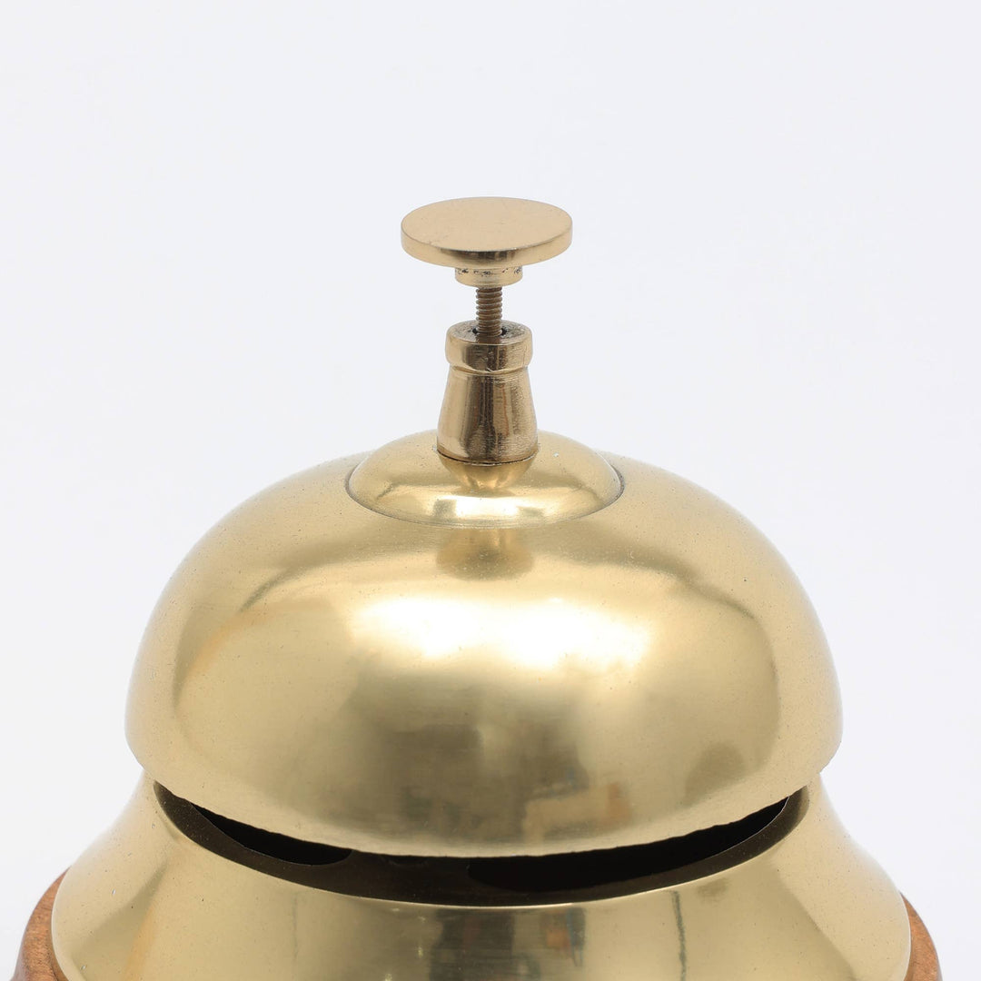 Decorative Gold Polished Desk Bell - Tabletop Object - 4.25" Dia