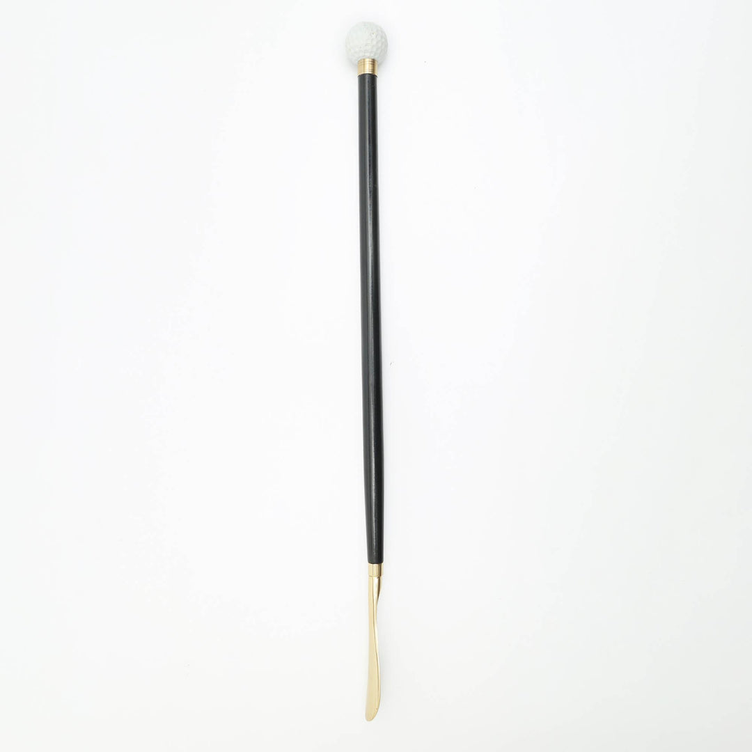 Golf Ball Metal Handle Wooden Long Shoehorn - 29"
