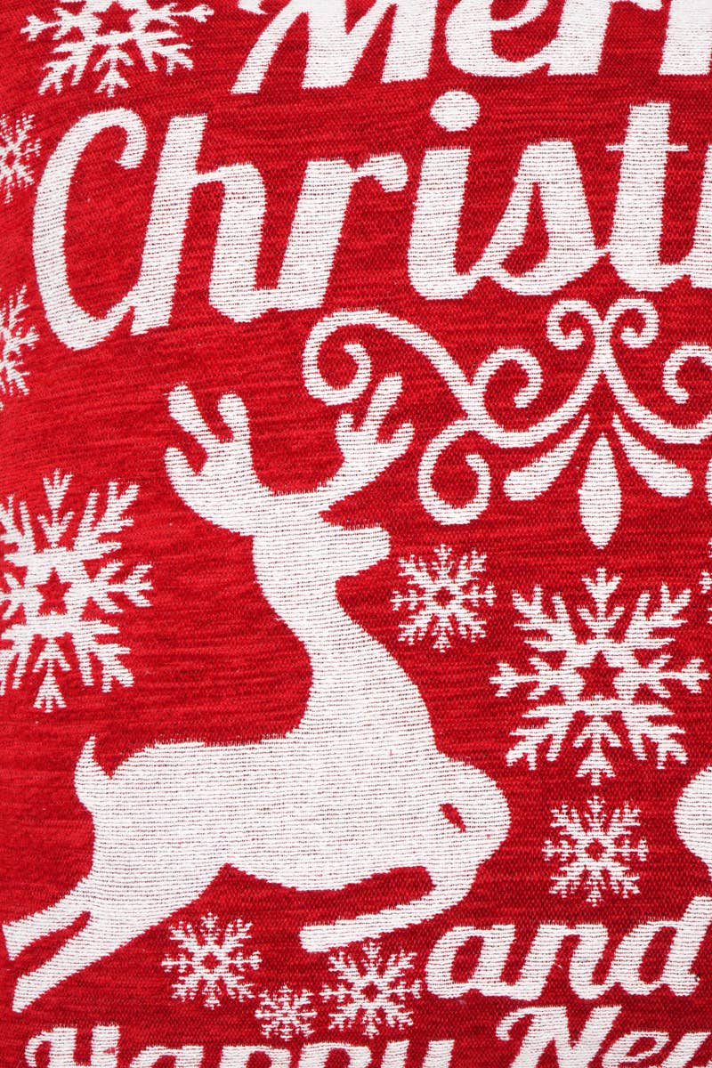 Jacquard Merry Christmas Cushion