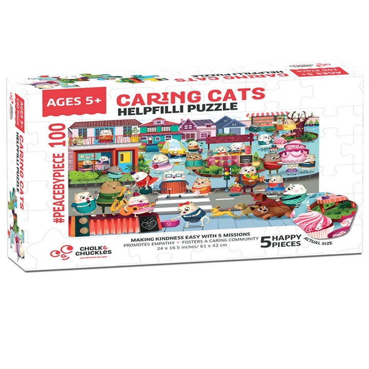 Caring Cats Helpfilli Cat 100 Piece Jigsaw Puzzle Play And Learn Kindness Series