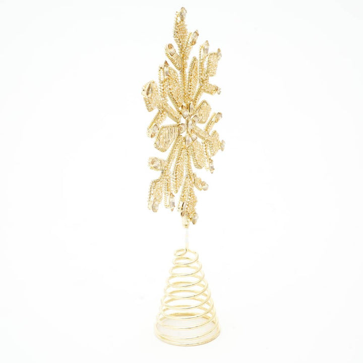 Golden Bead Work Tree Topper