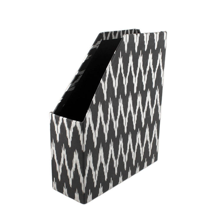 Magazine Holder / Black & White - Recycled Cotton Paper / 10.5 X 3.5 X 12.5 Inches (L X W X H) / Moq - 2 Pcs