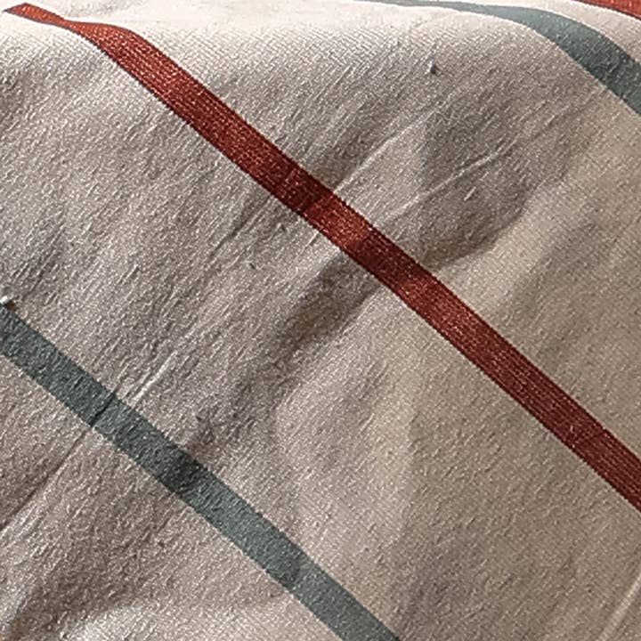 100% COTTON WOVEN STRIPE PILLOW.  16"X24
