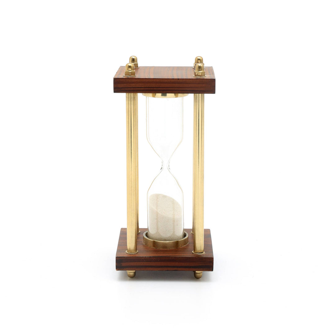 Decorative Aluminum Frame Sand Timer - Hourglass (4"x4"x8")