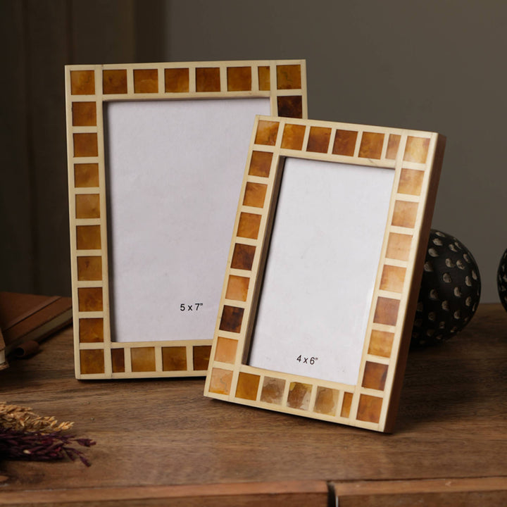 Brown Square Photo Frame Set Of 2