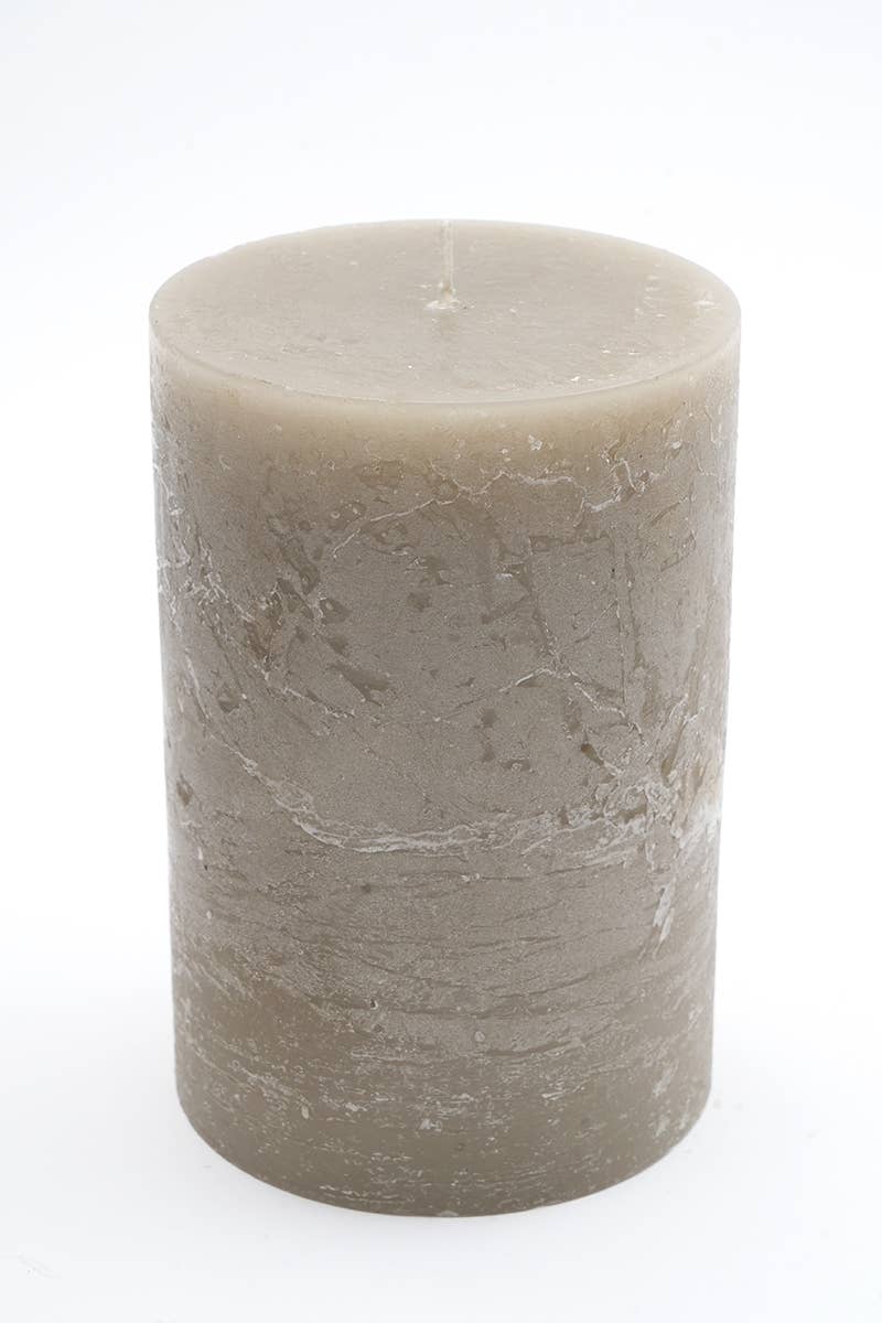 Rustic Pillar Candle Light Beige