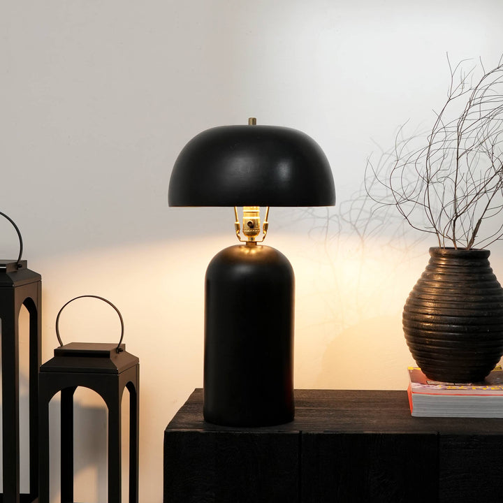 Handcrafted Decorative Black Ceramic Table Lamp-13"x13"x24.5"