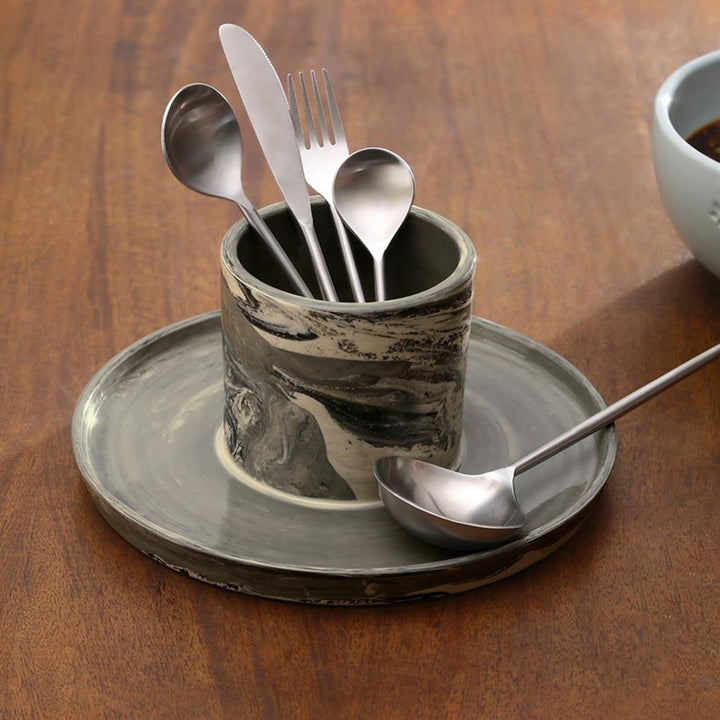 Carbon Cutlery Holder With Spoon Rest