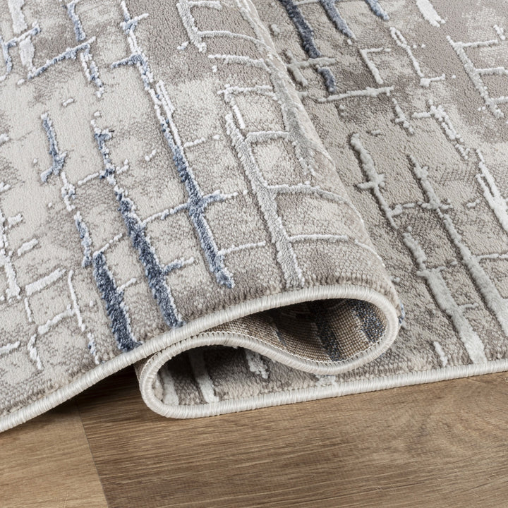 Troy Abstract Area Rug | Modern Polyester Indoor Rug | Textured Distressed Pattern