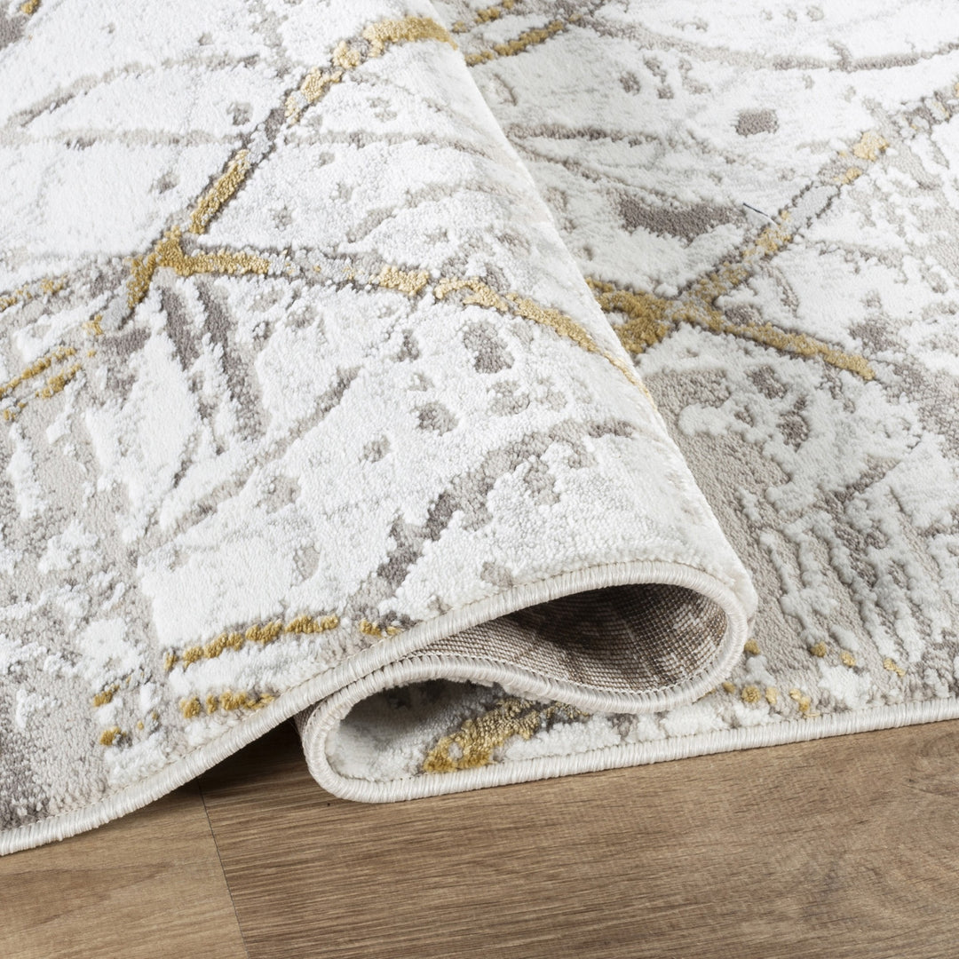 Troy Abstract Trellis Area Rug  | Soft Polyester Rug | Modern Geometric Lattice Design Indoor Carpet for Living Room, Bedroom & Dining Room