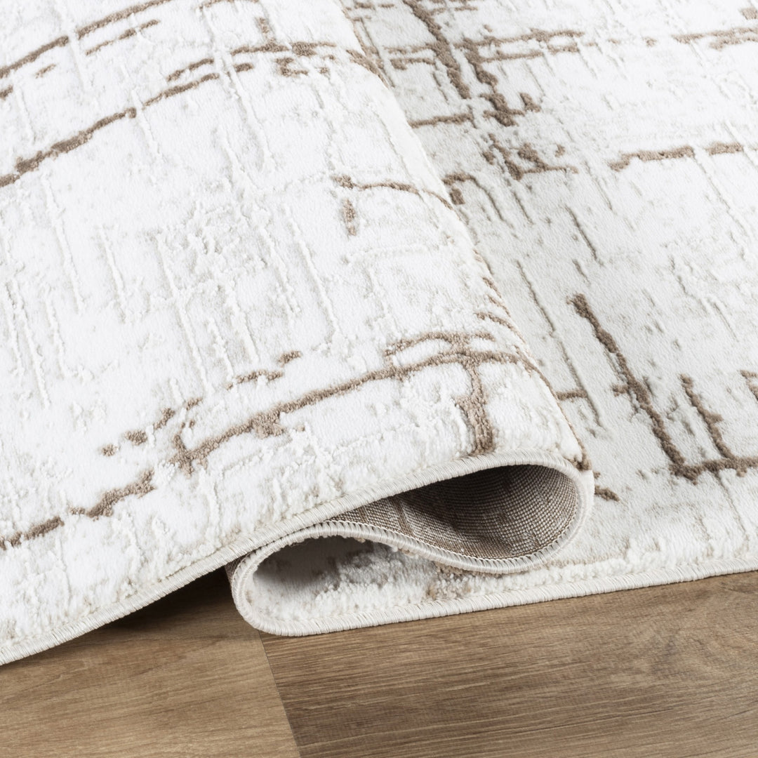 Troy Modern Abstract Area Rug | Soft Polyester Indoor Rug for Living Room, Bedroom, Dining Room & Office