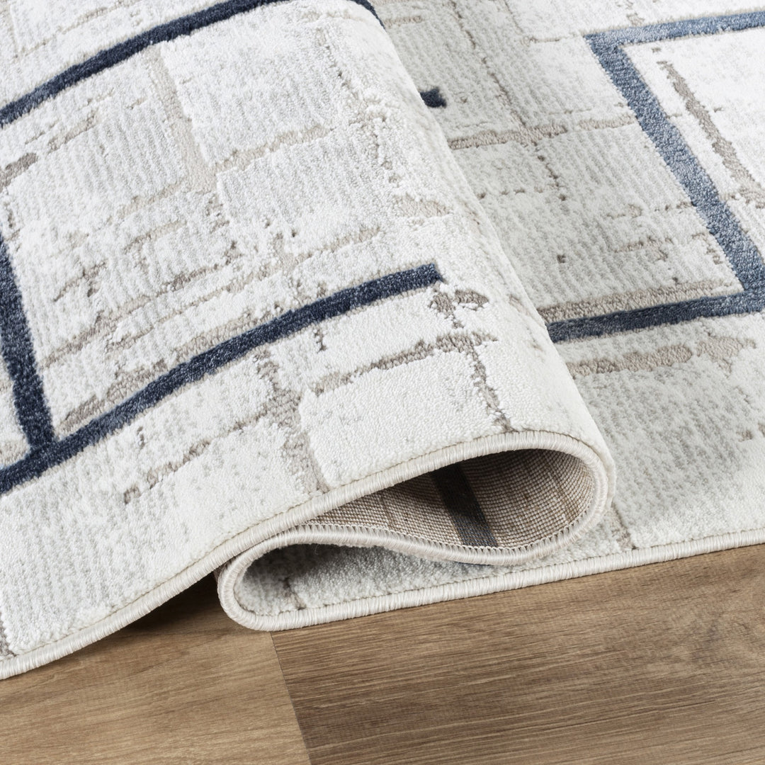 Troy Modern Geometric Area Rug  | Soft Polyester Rug | Contemporary Abstract Line Design Indoor Rug for Living Room, Bedroom & Dining Room