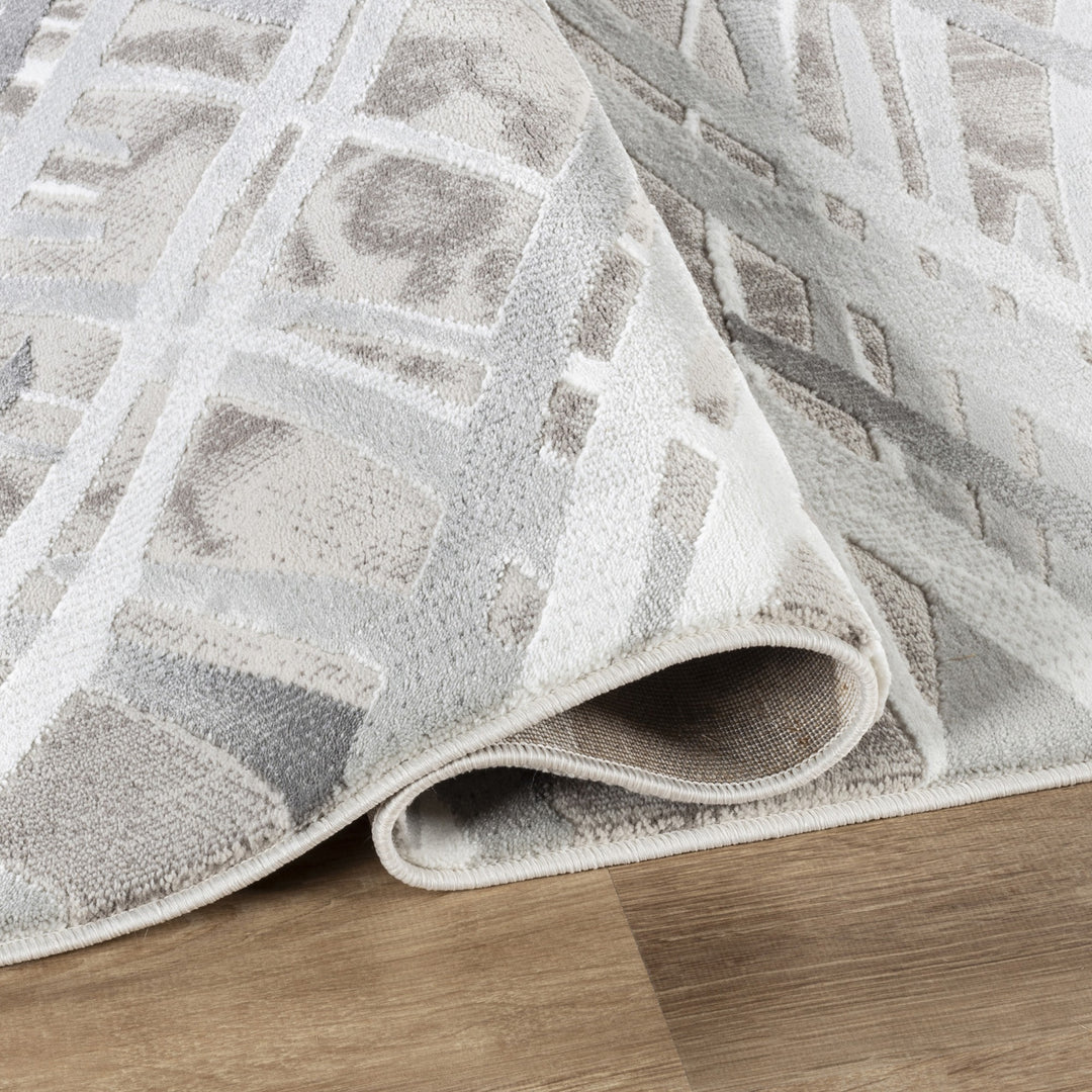Troy Modern Abstract Area Rug | Soft Polyester Rug | Contemporary Brushstroke Design Indoor Carpet for Living Room, Bedroom & Dining Room