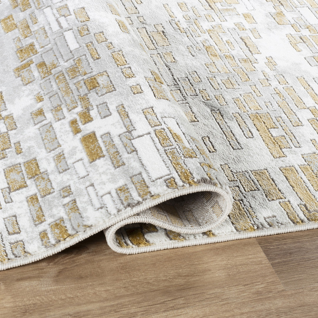 Troy Modern Abstract Area Rug | Soft Polyester Indoor Rug | Contemporary Distressed Design
