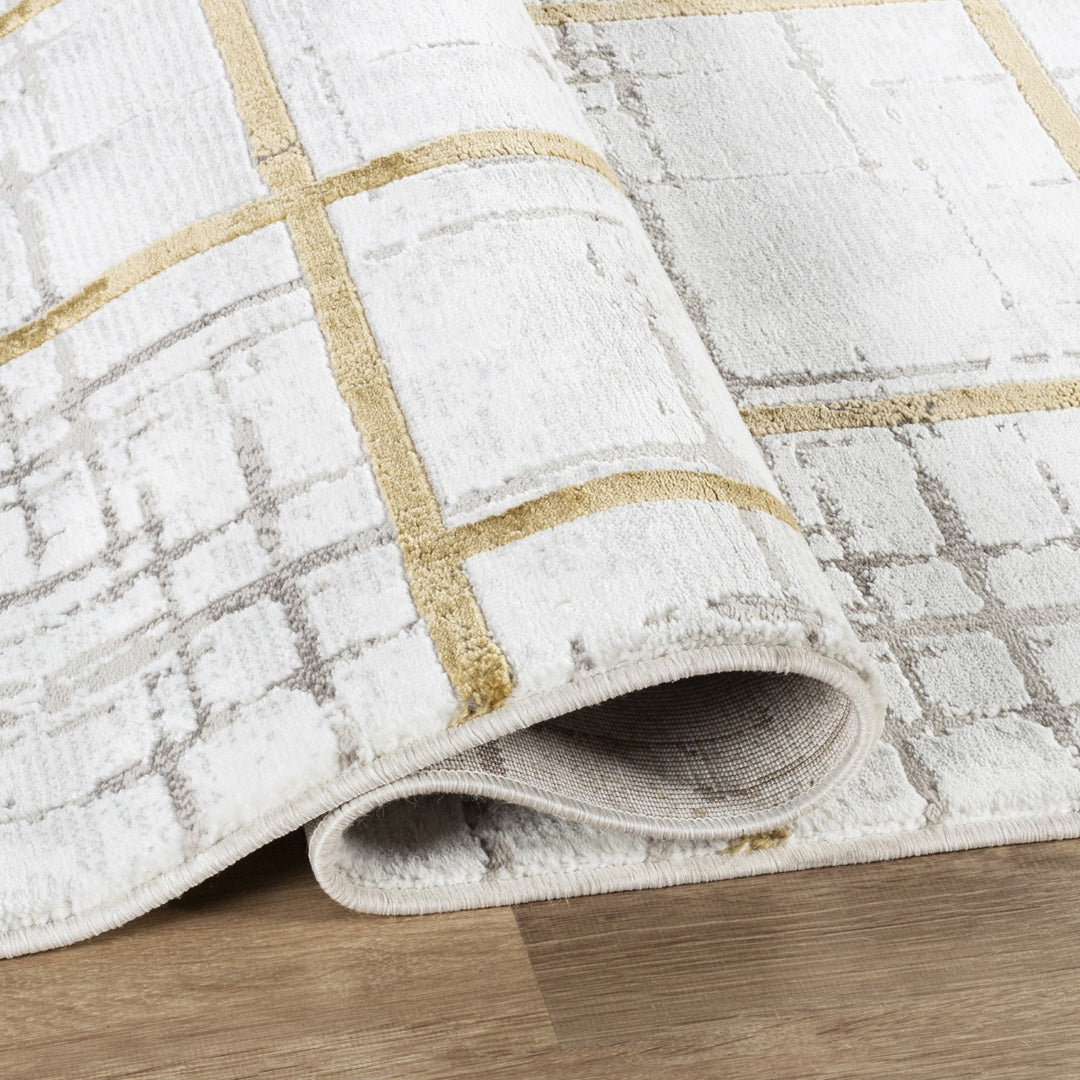 Troy Modern Geometric Area Rug  | Soft Polyester Rug | Contemporary Abstract Line Design Indoor Rug for Living Room, Bedroom & Dining Room