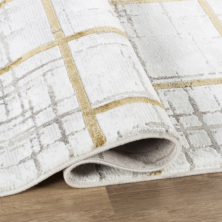 Troy Modern Geometric Area Rug  | Soft Polyester Rug | Contemporary Abstract Line Design Indoor Rug for Living Room, Bedroom & Dining Room