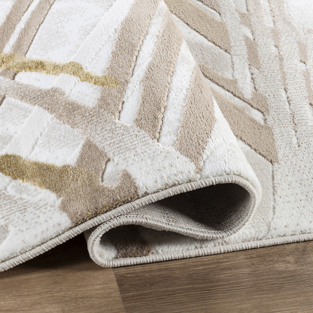 Troy Modern Abstract Area Rug | Soft Polyester Rug | Contemporary Brushstroke Design Indoor Carpet for Living Room, Bedroom & Dining Room