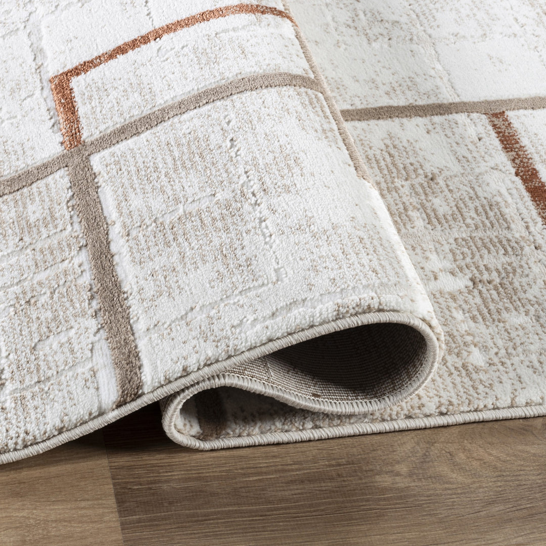 Troy Modern Geometric Area Rug  | Soft Polyester Rug | Contemporary Abstract Line Design Indoor Rug for Living Room, Bedroom & Dining Room