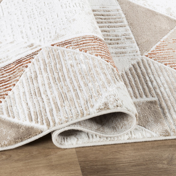 Troy Geometric Area Rug | Modern Polyester Rug | Abstract Diamond Pattern Indoor Rug for Living Room, Bedroom & Dining Room