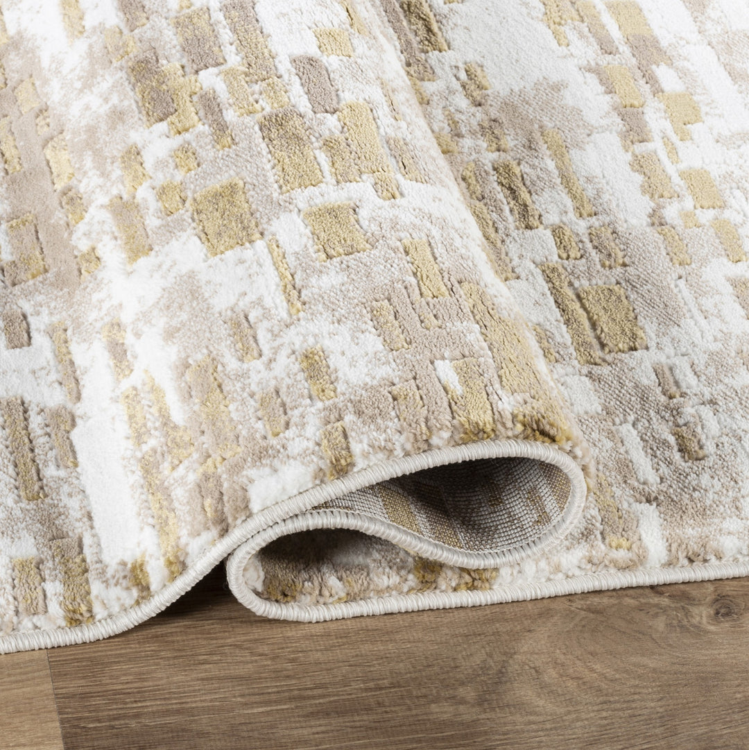 Troy Modern Abstract Area Rug | Soft Polyester Indoor Rug | Contemporary Distressed Design