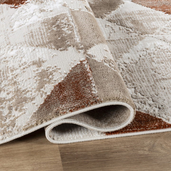 Troy Geometric Abstract Area Rug | Modern Polyester Indoor Rug | Diamond Pattern Accent Rug