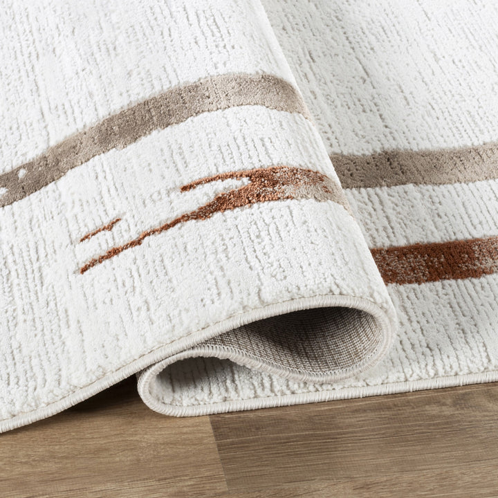 Troy Modern Abstract Border Area Rug | Soft Polyester Indoor Rug for Living Room, Bedroom, Dining Room & Office | Contemporary  Accent Rug