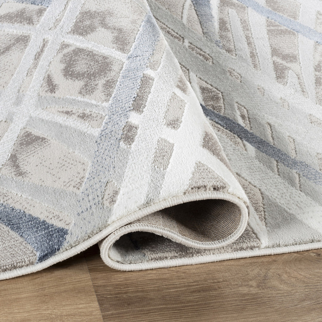 Troy Modern Abstract Area Rug | Soft Polyester Rug | Contemporary Brushstroke Design Indoor Carpet for Living Room, Bedroom & Dining Room