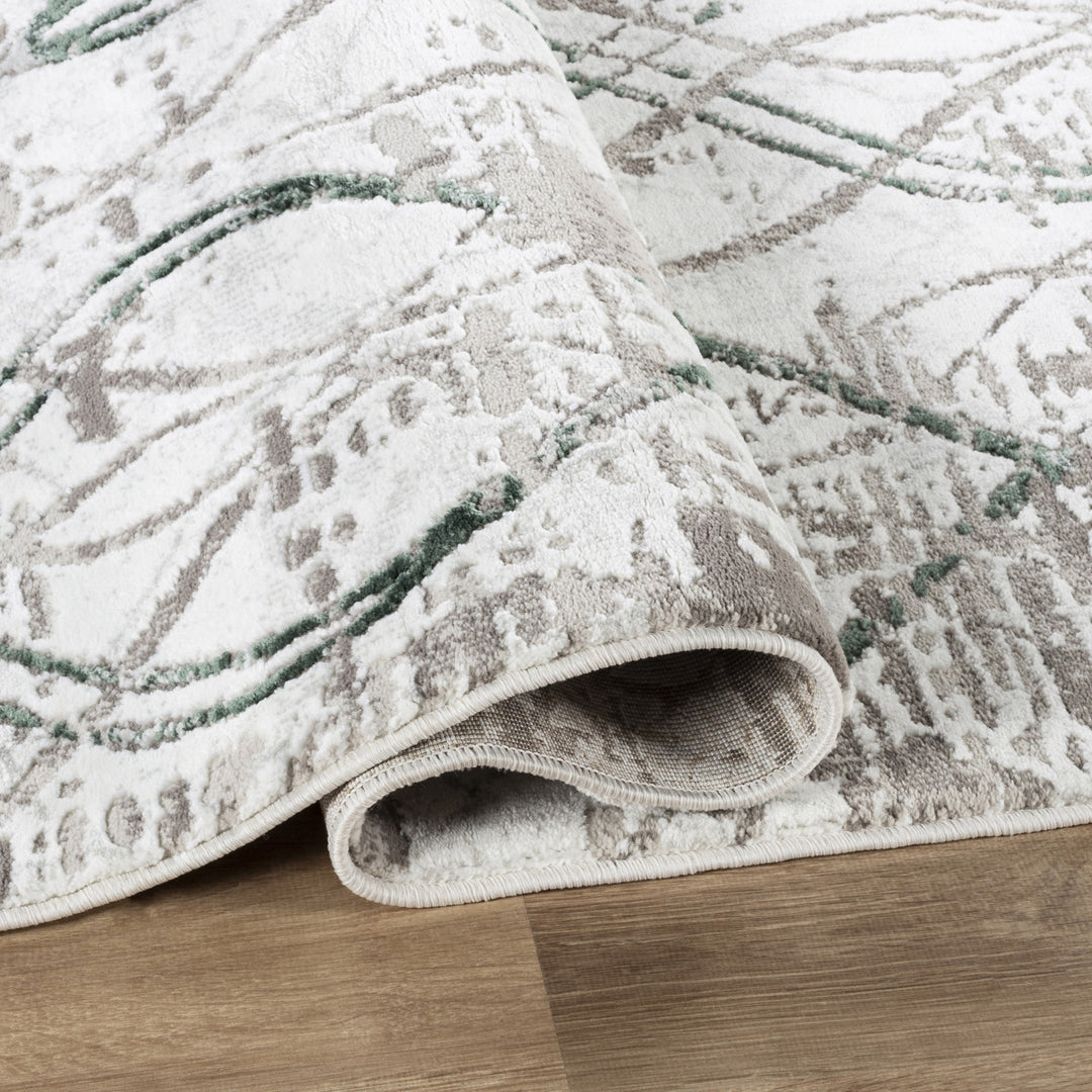 Troy Abstract Trellis Area Rug  | Soft Polyester Rug | Modern Geometric Lattice Design Indoor Carpet for Living Room, Bedroom & Dining Room