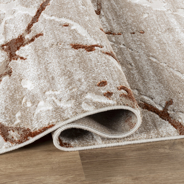 Troy Marble Abstract Area Rug | Modern Polyester Indoor Rug | Distressed Stone Pattern