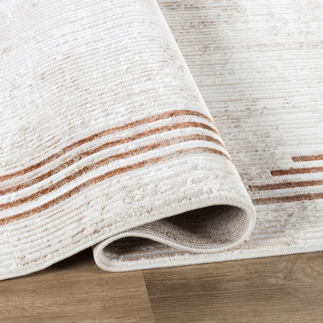 Troy Modern Border Area Rug | Soft Polyester Rug with Contemporary Frame Design | Indoor Rug for Living Room, Bedroom & Dining Room