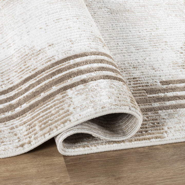 Troy Modern Border Area Rug | Soft Polyester Rug with Contemporary Frame Design | Indoor Rug for Living Room, Bedroom & Dining Room