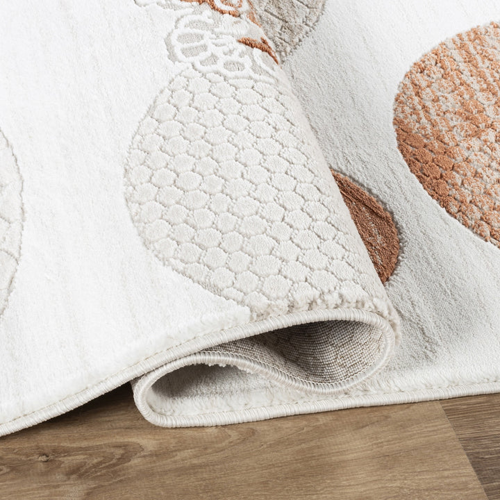 Troy Modern Geometric Floral Area Rug | Soft Polyester Indoor Rug |  Abstract Circle Design
