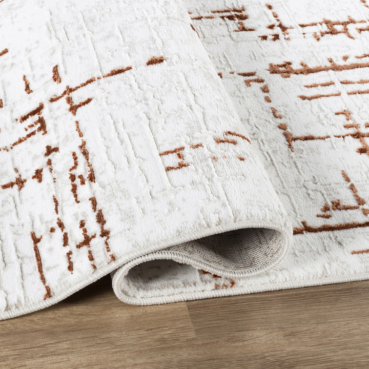 Troy Modern Abstract Area Rug | Soft Polyester Indoor Rug for Living Room, Bedroom, Dining Room & Office