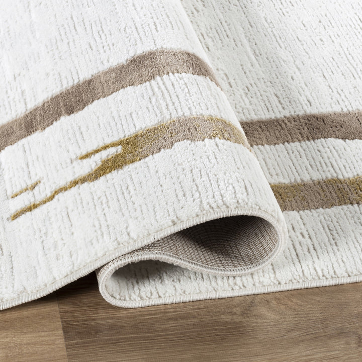 Troy Modern Abstract Border Area Rug | Soft Polyester Indoor Rug for Living Room, Bedroom, Dining Room & Office | Contemporary  Accent Rug