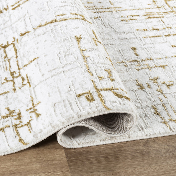 Troy Modern Abstract Area Rug | Soft Polyester Indoor Rug for Living Room, Bedroom, Dining Room & Office