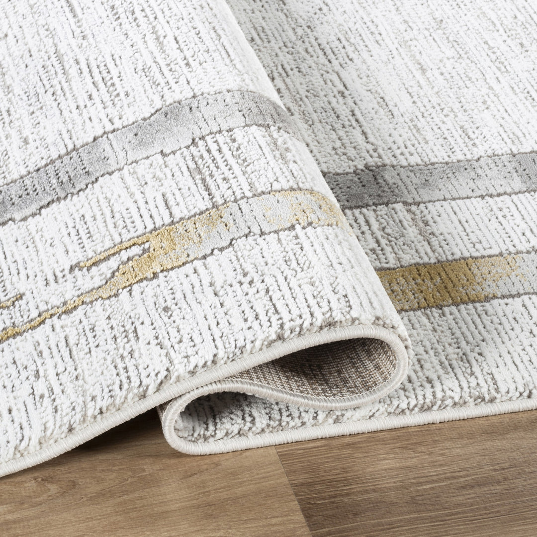 Troy Modern Abstract Border Area Rug | Soft Polyester Indoor Rug for Living Room, Bedroom, Dining Room & Office | Contemporary  Accent Rug
