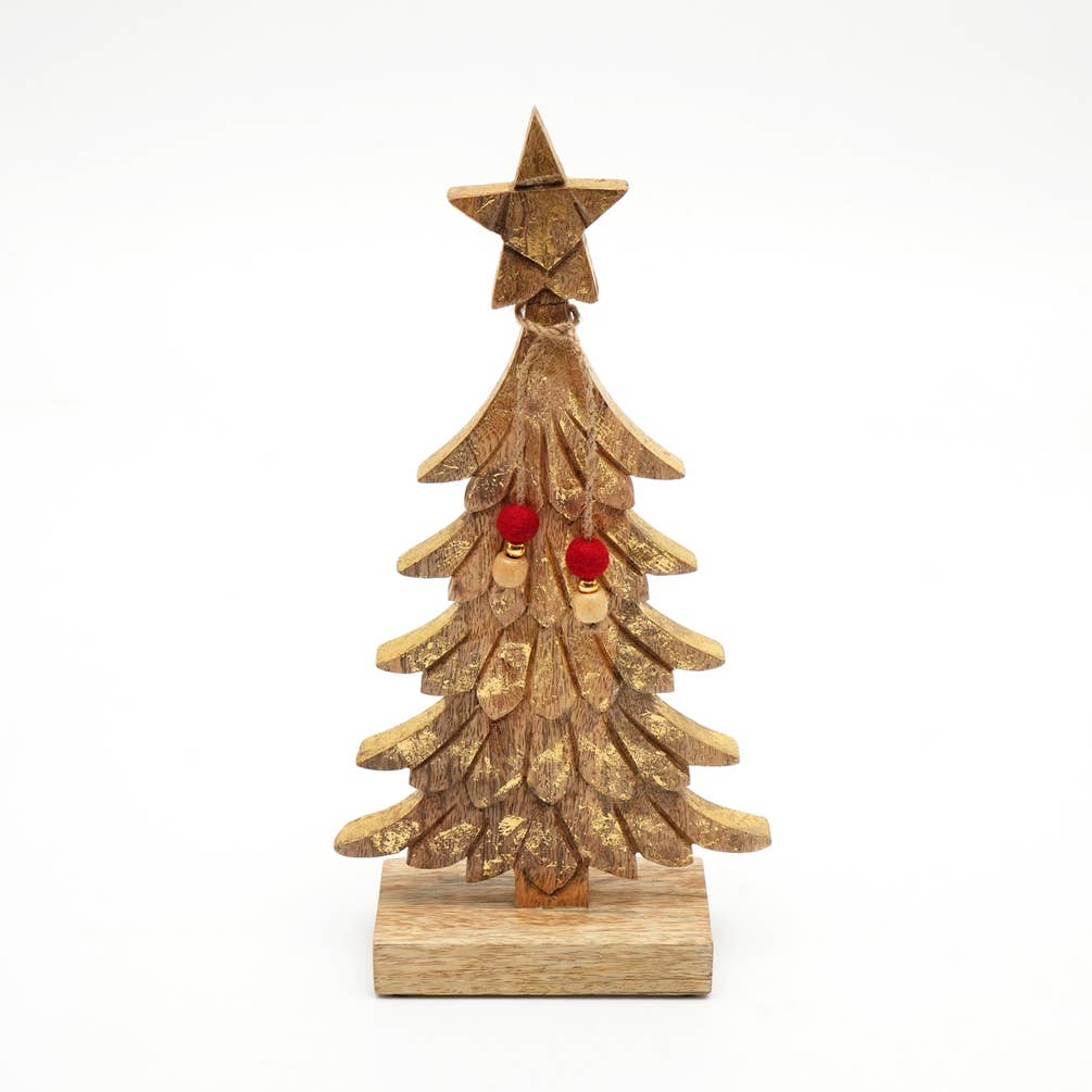 Wooden Tabletop Christmas Conifer Tree