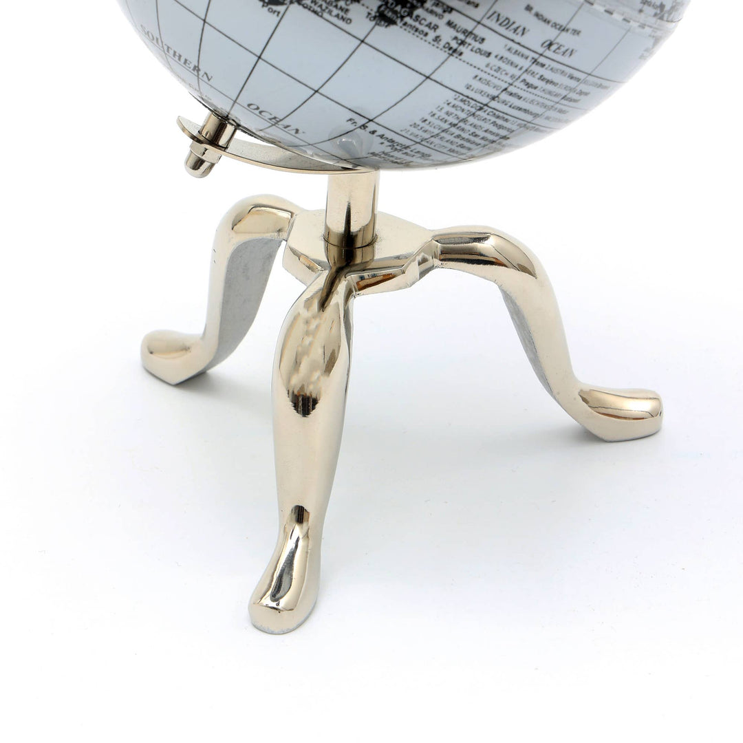 Tabletop Decorative Globe on Aluminum Stand - 10"(H)