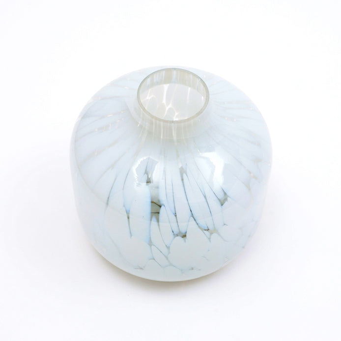 Ivory Splutter Glass Vase - 8"