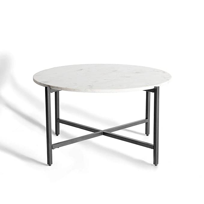 Marble Coffee Table with Metal Frame