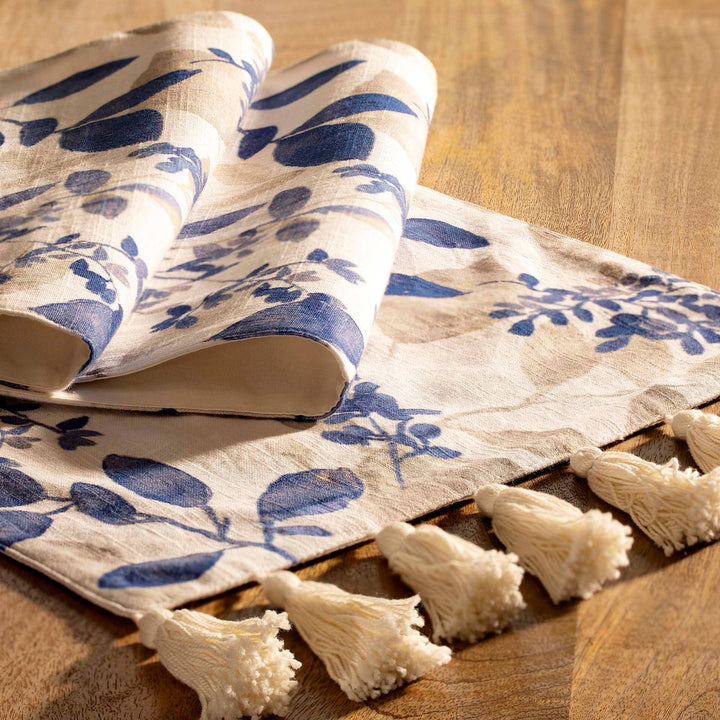 Tropical Paradise Linen Table Runner / Ivory - Cotton / 71.75 X 13.75 Inches (L X W) / Moq - 10 Pcs