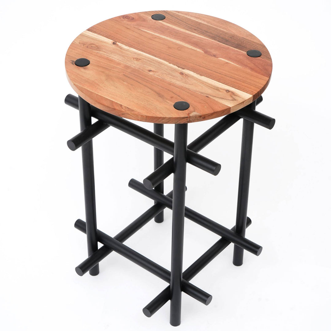 Wood & Iron Side Table