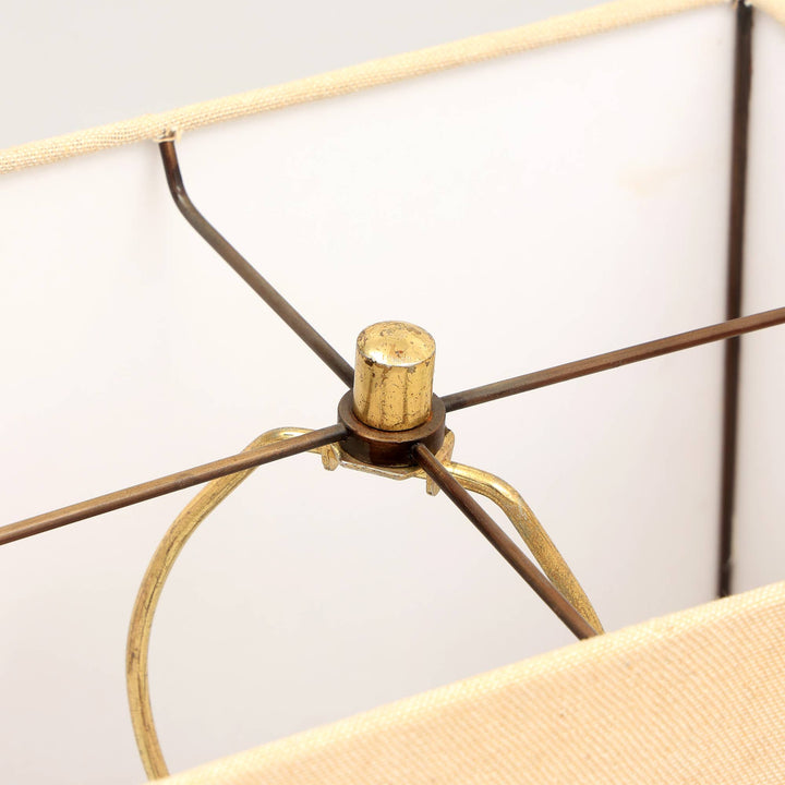 Handmade Artisanal Table Lamp with Wooden Base - 15"x 10" x 21"