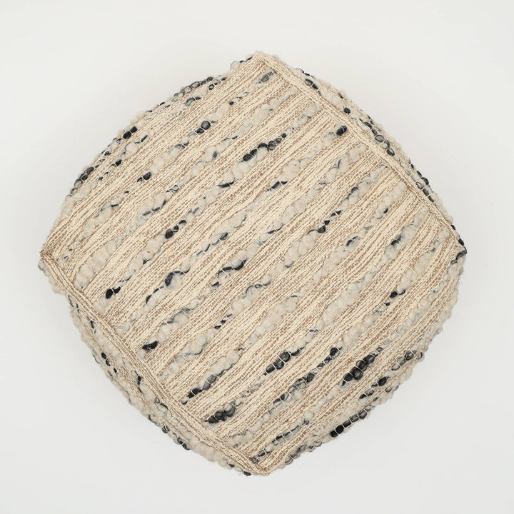 Neutral Retreat Pouf 18"x18" - Decorative Pouf for Living Room, Bedroom, & Home Decor